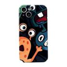 For iPhone 14 Precise Hole Glossy PC Phone Case(Cute Monster) - 1