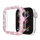 For Apple Watch Series 5 & 4 44mm Double Row Diamonds PC Protective Case(Pink) - 1