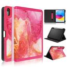 For iPad 10th Gen 10.9 2022 Marble Pattern Stitching Leather Tablet Case(Pink) - 1