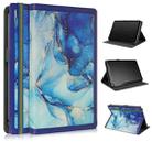 For 10 inch Marble Pattern Stitching Leather Tablet Case(Blue) - 1