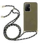 For Xiaomi 11T / 11T Pro Wheat Straw Material + TPU Phone Case with Lanyard(Army Green) - 1