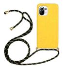 For Xiaomi Mi 11 Lite Wheat Straw Material + TPU Phone Case with Lanyard(Yellow) - 1