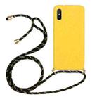 For Xiaomi Redmi 9A Wheat Straw Material + TPU Phone Case with Lanyard(Yellow) - 1