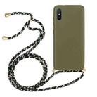 For Xiaomi Redmi 9A Wheat Straw Material + TPU Phone Case with Lanyard(Army Green) - 1