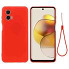 For Motorola Moto G53 5G Pure Color Liquid Silicone Shockproof Phone Case(Red) - 1