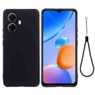 For Realme 10 Pro+ 5G Pure Color Liquid Silicone Shockproof Phone Case(Black) - 1