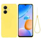 For Realme 10 Pro+ 5G Pure Color Liquid Silicone Shockproof Phone Case(Yellow) - 1