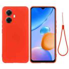 For Realme 10 Pro+ 5G Pure Color Liquid Silicone Shockproof Phone Case(Red) - 1