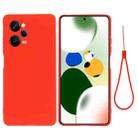 For Xiaomi Redmi Note 12 Pro Speed/Poco X5 Pro Pure Color Liquid Silicone Shockproof Phone Case(Red) - 1