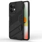 For Xiaomi Redmi Note 12 4G Global Punk Armor 2 in 1 PC + TPU Shockproof Phone Case with Holder(Black) - 1