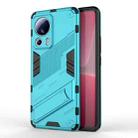 For Xiaomi 13 Lite Punk Armor 2 in 1 PC + TPU Shockproof Phone Case with Holder(Blue) - 1