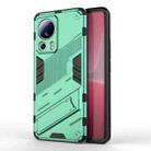 For Xiaomi 13 Lite Punk Armor 2 in 1 PC + TPU Shockproof Phone Case with Holder(Green) - 1