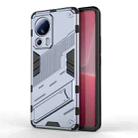 For Xiaomi 13 Lite Punk Armor 2 in 1 PC + TPU Shockproof Phone Case with Holder(Grey) - 1