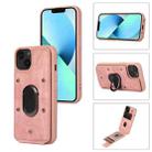 For iPhone 14 Plus Armor Ring Wallet Back Cover Phone Case(Pink) - 1