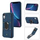 For iPhone XR Armor Ring Wallet Back Cover Phone Case(Blue) - 1