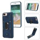 For iPhone SE 2022 / 2020 / 8 / 7 Armor Ring Wallet Back Cover Phone Case(Blue) - 1