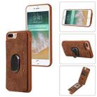 For iPhone SE 2022 / 2020 / 8 / 7 Armor Ring Wallet Back Cover Phone Case(Brown) - 1