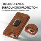 For iPhone SE 2022 / 2020 / 8 / 7 Armor Ring Wallet Back Cover Phone Case(Brown) - 5