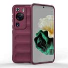 For Huawei P60 Magic Shield TPU + Flannel Phone Case(Wine Red) - 1