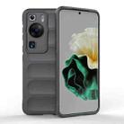 For Huawei P60 Magic Shield TPU + Flannel Phone Case(Dark Grey) - 1
