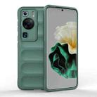 For Huawei P60 Magic Shield TPU + Flannel Phone Case(Dark Green) - 1