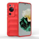 For Huawei P60 Magic Shield TPU + Flannel Phone Case(Red) - 1