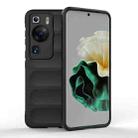 For Huawei P60 Magic Shield TPU + Flannel Phone Case(Black) - 1