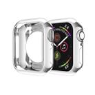 For Apple Watch Series 5 & 4 40mm Plating TPU Round Hole Hollowing Protective Case(Silver) - 1