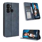 For Itel P40 Magnetic Buckle Retro Texture Leather Phone Case(Blue) - 1