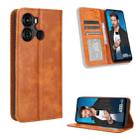 For Itel P40 Magnetic Buckle Retro Texture Leather Phone Case(Brown) - 1