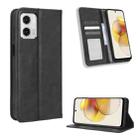 For Motorola Moto G53 5G Magnetic Buckle Retro Texture Leather Phone Case(Black) - 1