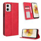 For Motorola Moto G53 5G Magnetic Buckle Retro Texture Leather Phone Case(Red) - 1