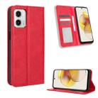 For Motorola Moto G73 5G Magnetic Buckle Retro Texture Leather Phone Case(Red) - 1