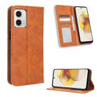 For Motorola Moto G73 5G Magnetic Buckle Retro Texture Leather Phone Case(Brown) - 1