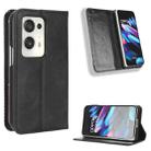 For OPPO Find N2 Magnetic Buckle Retro Texture Leather Phone Case(Black) - 1