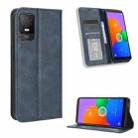 For TCL 403 Magnetic Buckle Retro Texture Leather Phone Case(Blue) - 1