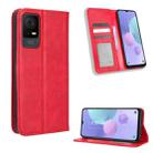 For TCL 408 Magnetic Buckle Retro Texture Leather Phone Case(Red) - 1