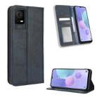 For TCL 408 Magnetic Buckle Retro Texture Leather Phone Case(Blue) - 1