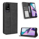 For TCL Ion X Magnetic Buckle Retro Texture Leather Phone Case(Black) - 1