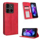 For Tecno Spark Go 2023 Magnetic Buckle Retro Texture Leather Phone Case(Red) - 1