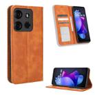 For Tecno Spark Go 2023 Magnetic Buckle Retro Texture Leather Phone Case(Brown) - 1