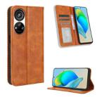 For ZTE Blade V40s Magnetic Buckle Retro Texture Leather Phone Case(Brown) - 1