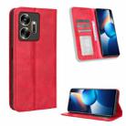 For Infinix Zero 20 X6821 Magnetic Buckle Retro Texture Leather Phone Case(Red) - 1