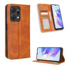 For Honor X7a Magnetic Buckle Retro Texture Leather Phone Case(Brown) - 1