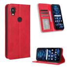 For Kyocera Digno SX3 KYG02 Magnetic Buckle Retro Texture Leather Phone Case(Red) - 1