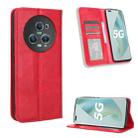 For Honor Magic5 Pro Magnetic Buckle Retro Texture Leather Phone Case(Red) - 1