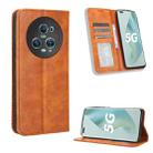 For Honor Magic5 Pro Magnetic Buckle Retro Texture Leather Phone Case(Brown) - 1