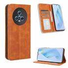 For Honor Magic5 Magnetic Buckle Retro Texture Leather Phone Case(Brown) - 1