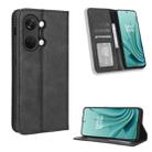 For OnePlus Ace 2V Magnetic Buckle Retro Texture Leather Phone Case(Black) - 1