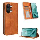 For OnePlus Ace 2V Magnetic Buckle Retro Texture Leather Phone Case(Brown) - 1